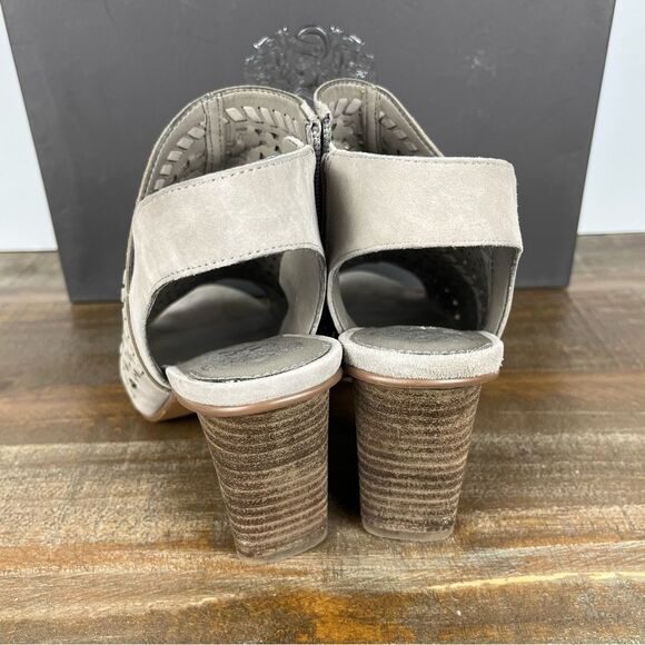 Vince Camuto Derechie Storm Grey Suede Heeled openBooties- Size 8.5 - Picture 3 of 6